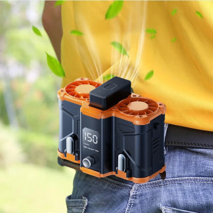 10000mAh Personal Belt Fan Portable Cooling Outdoor USB Body Cooler Waist Clip