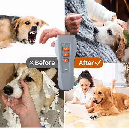 Grey + Orange Anti Bark Device Ultrasonic Dog Barking Control Stop Repeller Trainer Train Tool