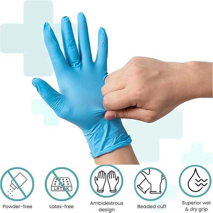 Nitrile Disposable Gloves Medical Food Industrial Powder free No Sterile Glove