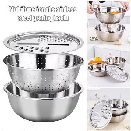 3in1 Multifunction Grater + Drain Basket + Basin Stainless Steel Box Grater Setsf