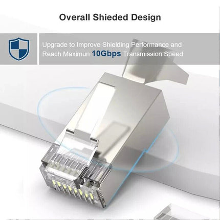 100Pcs Of RJ45 Cat7 & Cat6A No-Pass Through Connectors RJ45 Modular Plug 50UM