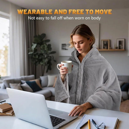 USB Electric Heated Throw Blanket Warm Poncho Wrap Blanket Portable heated Shawl