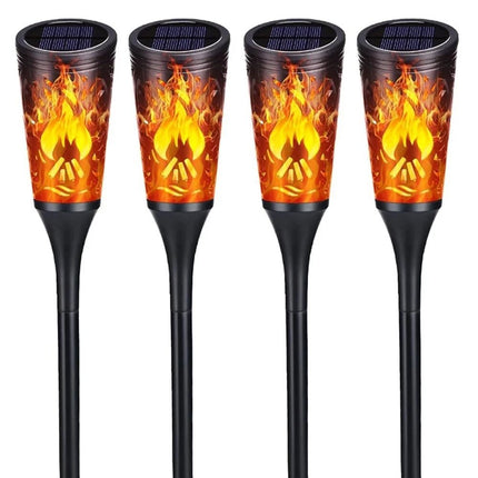 4 Pcs Christmas Decoration Outdoor Solar Lights Torch Light Flickering Flame Pathway