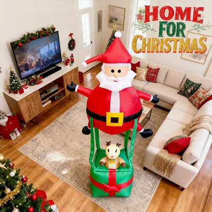 9ft Inflatable Christmas Santa Claus Hot Air Balloon Reindeer Xmas Decorations