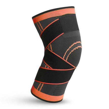 1Pcs Orange 3D Knee Leg Brace Support Compression Sleeve Breathable Sports Jogging Running