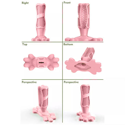Pink L Size Pet Dog Chew Toy Teeth Cleaning Toothbrush