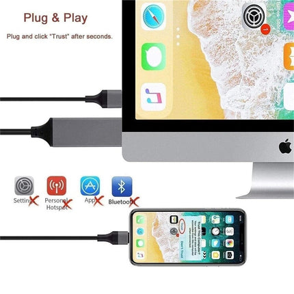 Black 2m MFi Certified 8-Pin to HDMI Cable Digital TV AV Adapter For iPhone 14 13 iPad