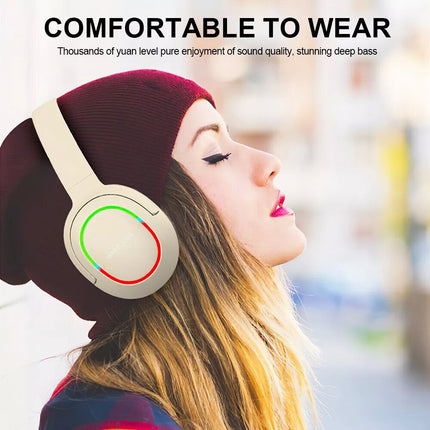 Khaki Gaming Headset Headphone with Microphone Volume Wireless