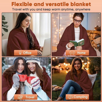 Electric Heated Throw Blanket USB Warm Poncho Wrap Blanket Portable heated Shawl