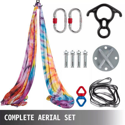 Aerial Silks Yoga Swing Kit 10x2.8M Anti-gravity Fitness Gym Flying Dance