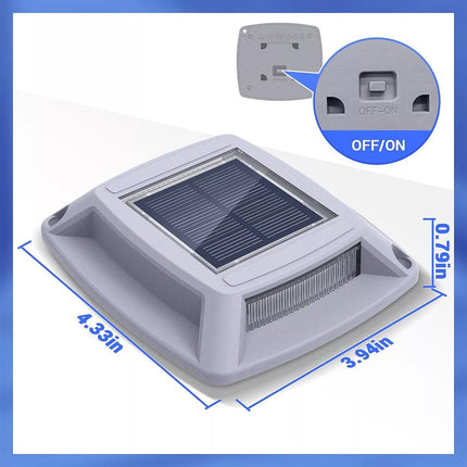 White-4PCS Solar Driveway Lights Deck Pathway Lights Dock LED Light Safety Light