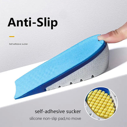 2cm Height Increase Insole TPE Silicone Gel Heighten Lift Half Shoes Pad Men Women