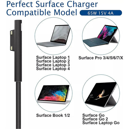 65W Power Supply Charger For Microsoft Surface Book Pro 3 4 5 6 7 Model 1706