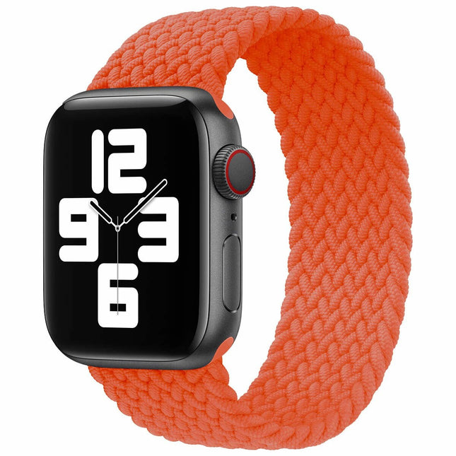Nylon Elastic Band For Apple Watch 42/44/45/49mm Series 11 46mm SE 3 44mm Ultra 49mm Dark Orange