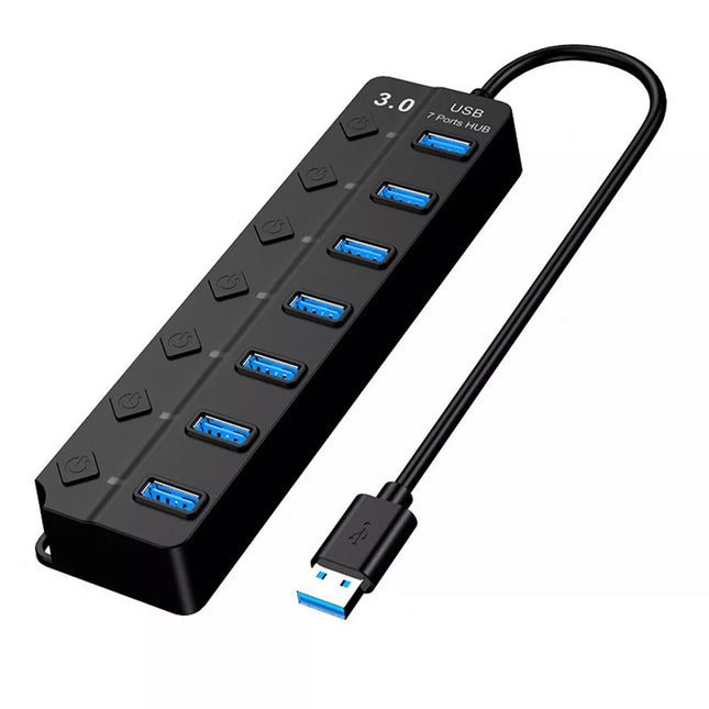 7 Port USB 3.0 Hub High Speed Slim Compact Expansion Smart Splitter