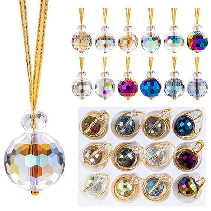 12Pcs Clear Crystal Glass Christmas Balls Ornament Suncatcher Hanging Decor
