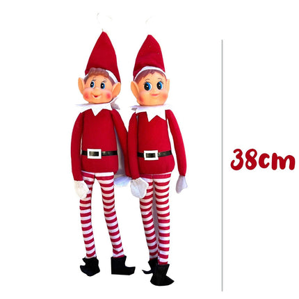2pk Christmas Naughty Elves Set Original Elf Boy Girl Soft Doll Xmas Decoration