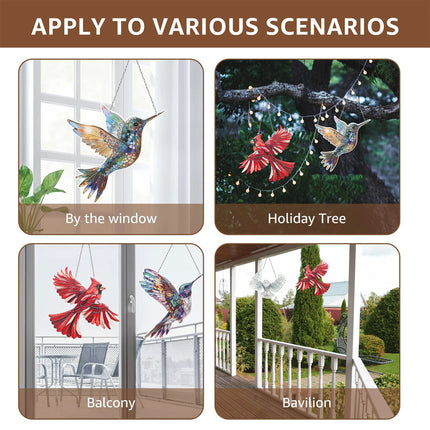 Bird Sun Catchers Decorative Acrylic Birds Christmas Ornaments for Bird lehLj