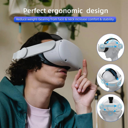 For Oculus Quest 2 Adjustable Comfort Support Light Weight Design VR Head Strap