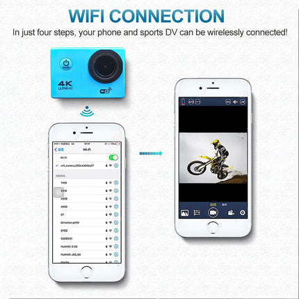 4K 2'' Ultra HD 1080P Sport WiFi 16MP Cam Action Camera DV Video Recorder Go Pro
