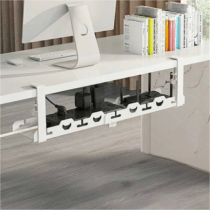 Extendable Adjustable Cable Management Organizer Under Desk Cord Basket Tray