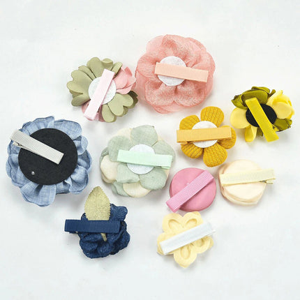 2 Pcs Light Yellow Toddlers Hair Accessories Hairpins Girl Clips Bow Flowers