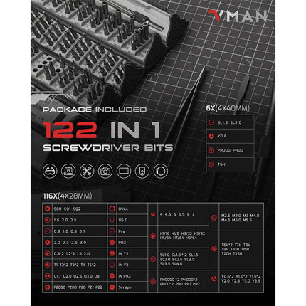 128 in 1 Precision Screwdriver Set Computer PC Phone Watch Repair Tool Kits DIY