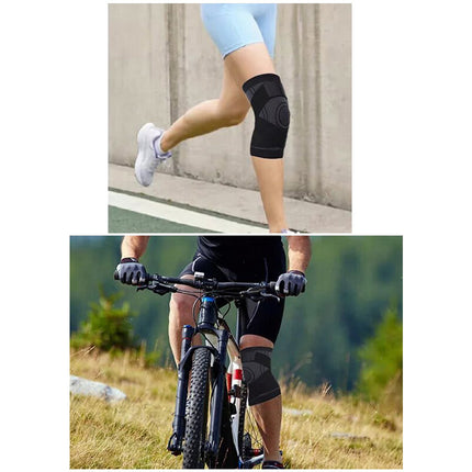 1Pcs Black 3D Knee Leg Brace Support Compression Sleeve Breathable Sports Jogging Running