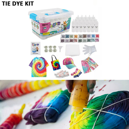 18 Colors Set One Step Tie Dye Kit Classic Super Vibrant Bright Colour DIY