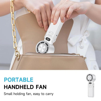 White Strong Wind Cooling Fan Portable Handheld Turbo Fan Speeds Neck Blower Mini