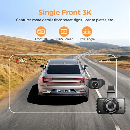 AZDOME M17 Pro Dash Cam Voice Activated Front Rear Wifi 64GB Card Loop Recording