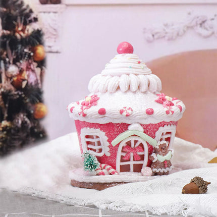 Christmas Light Up House Tabletop Holiday Decorations Clay House for Home