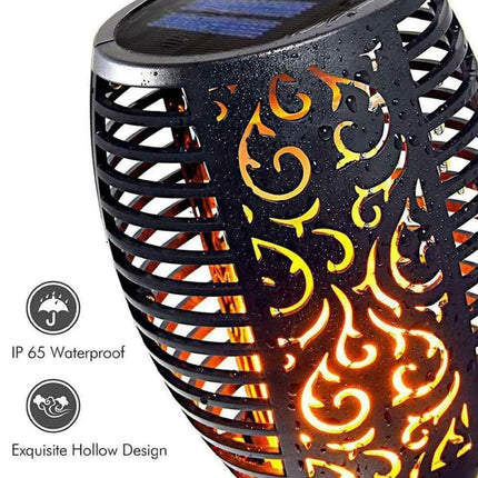 4 Pcs Outdoor Solar Flame Lights Fire LED Torch Garden Halloween Decorations Light