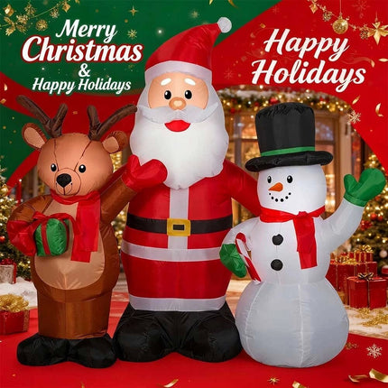 Inflatable Christmas Santa Claus Snowman Reindeer With LED lights decoration Set