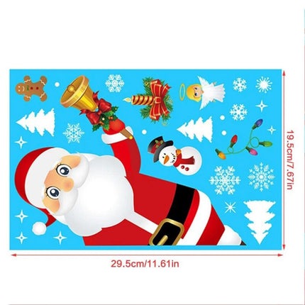 167PCS Christmas Window Clings Sticker 8 Sheets Childrens Decals Snowflake Santa