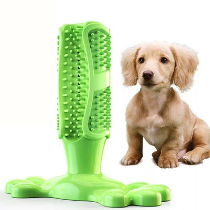 Green L Size Pet Dog Chew Toy Teeth Cleaning Toothbrush