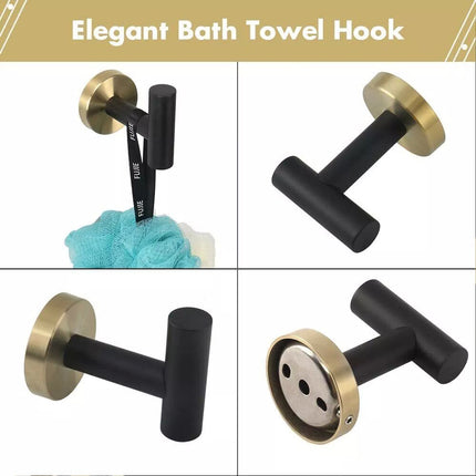 4Pcs Bathroom Hardware Set Towel Ring Hooks Paper Holder 304 Stainless Steel