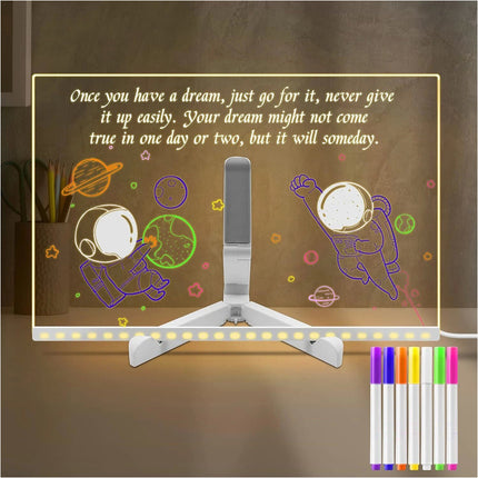 30*20CM LED Note Board With Colors Acrylic Dry Erase Board With Light