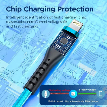 Blue MFi Certified USB Charging Type-C Lightning Cable For Apple iPhone 14 13