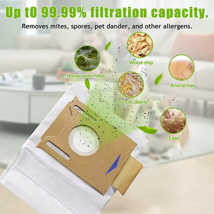 12Pcs Dust Bags For Ecovacs Deebot T9, T9+, T9 AIVI,T9 Plus Robot Vacuum Cleaner