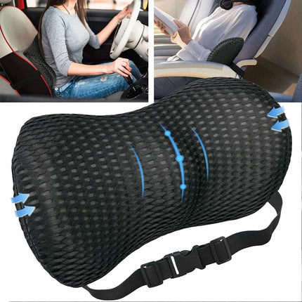 Car Seat Cushion Memory Foam Coccyx Orthopedic Lumbar Back Pillow Pain Relief