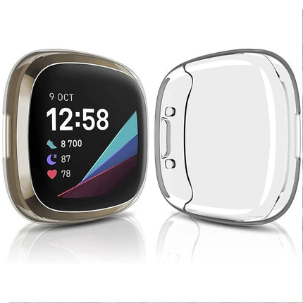 Clear Fitbit Versa 3 / Sense  Case Cover Screen Protector Full Coverage Watch