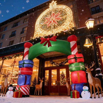Christmas Inflatable Archway Gift Box Decoration Build in LED Light in/ Outdoor