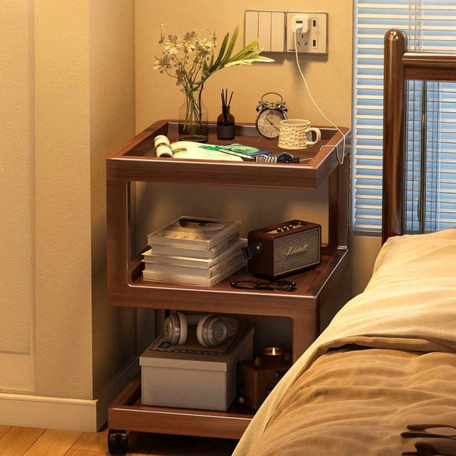 Portable 3Tires Bedside Table Coffee Side Table Bedroom Sofa End Table Trolley