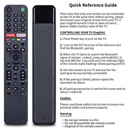 Remote Control Replacement for SONY BRAVIA TV Smart Netflix LCD/LED HD 4K