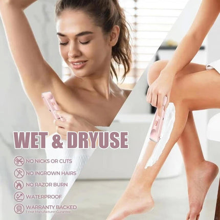 Dual Head Shaver Women, Electric Bikini Trimmer, Wet & Dry Use Hair Removal