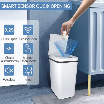 12L Rectangle Kitchen Automatic Dust Sensor Bin Smart Touchless Waste Trash