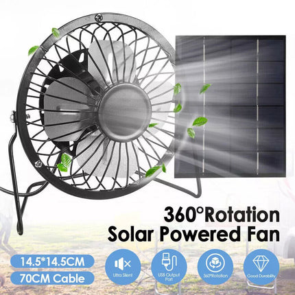 5W Solar Panel Powered Mini Portable USB Fan Cooling Ventilation Home Camping