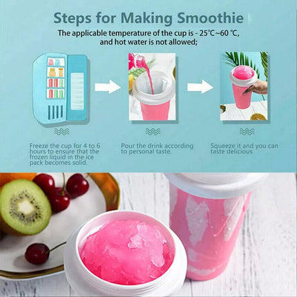 Pink Slushie Maker Cup Quick Freeze Magic Squeeze Cup Milkshake Cup Ice Cream Maker