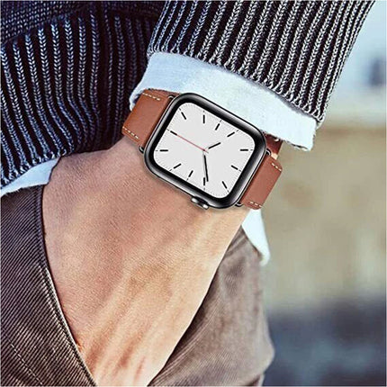 For Apple Watch iWatch Band Series 8 7 6 5 4 3 SE 45 44 41 Leather Strap Brown
